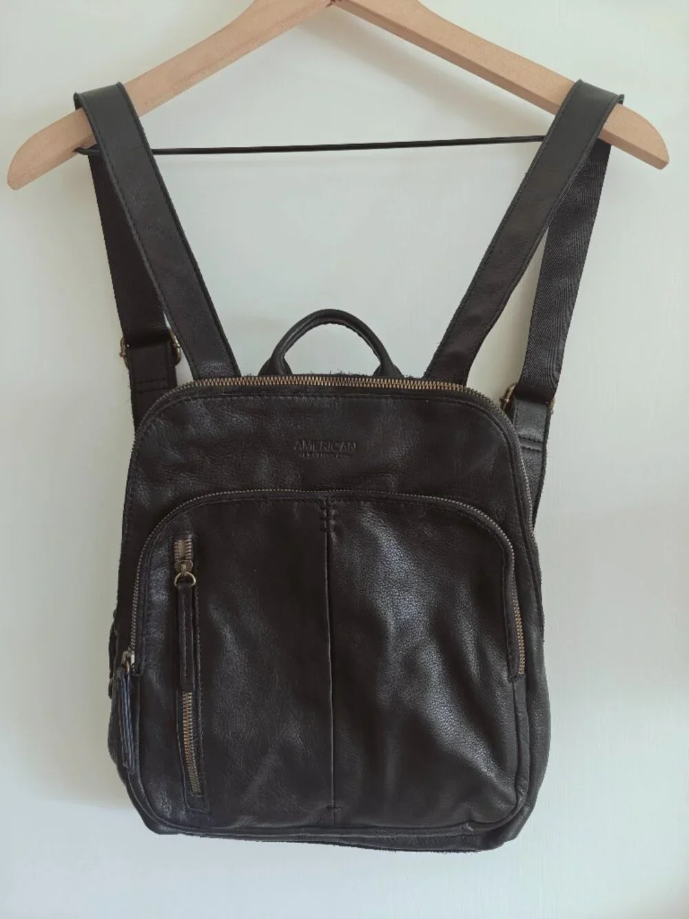 American Leather Co. Cleveland Black Leather Backpack